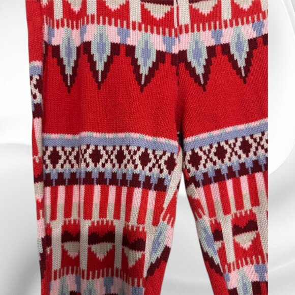 Victoria’s Secret Red Knit Leggings XS Nordic Holiday Print - Picture 4 of 9